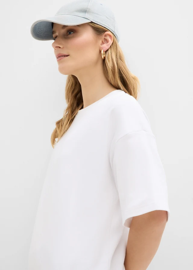 Oversize triko z čisté organické bavlny • bílá s potiskem • bonprix obchod