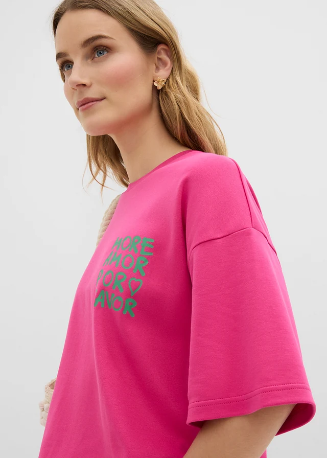 Bő póló tiszta bio-pamutból • pinklady-opálzöld mintás • bonprix áruház