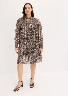 Robe, Couleur: beige/marron léopard