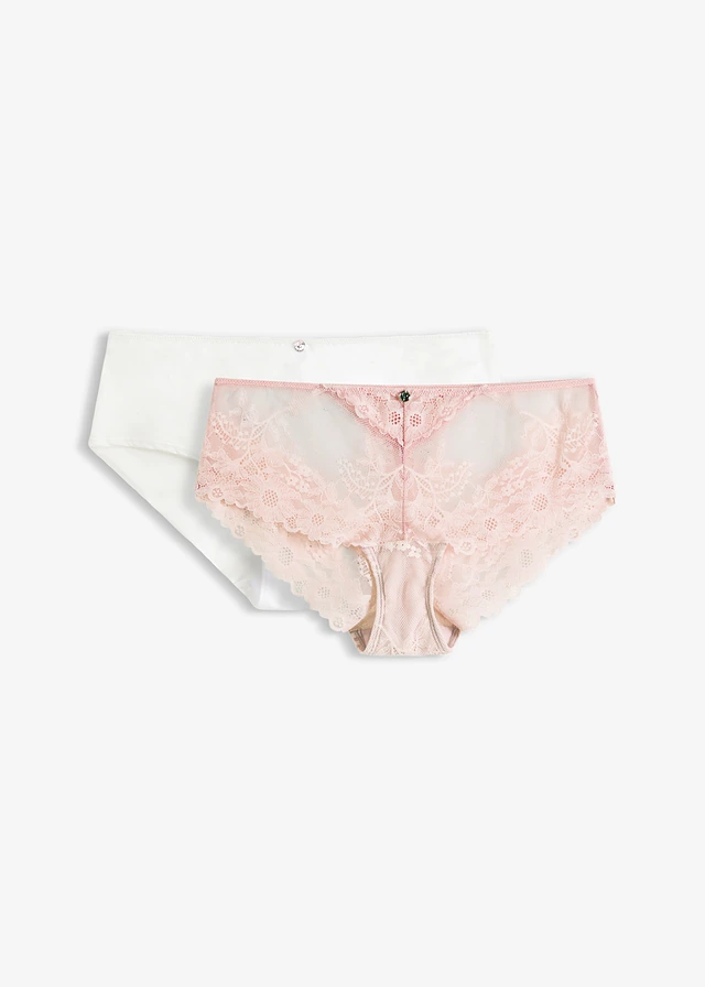 Lot de 2 shorties avec dos sans coutures • rose clair + écru • Boutique bonprix