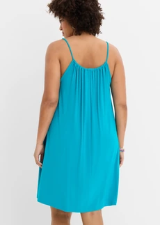 Jersey jurk van soepele viscose, Kleur: blauwgroen