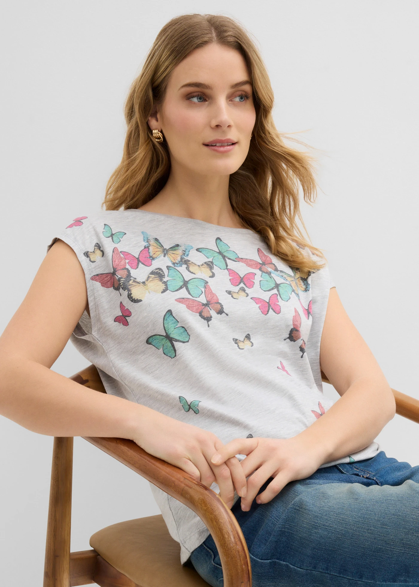 Shirt in een zachte viscosemix • grijs gemêleerd • bonprix online shop