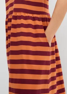 Robe en jersey coton • terre cuite-rouge érable rayé • Boutique bonprix