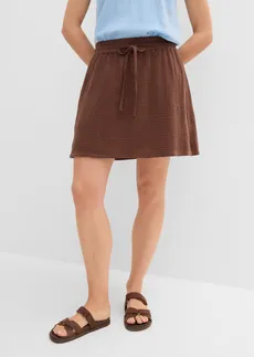 Jupe-short en gaze de coton • marron • Boutique bonprix