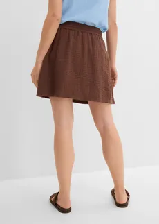 Jupe-short en gaze de coton • marron • Boutique bonprix