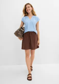 Jupe-short en gaze de coton • marron • Boutique bonprix