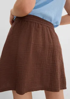 Jupe-short en gaze de coton • marron • Boutique bonprix