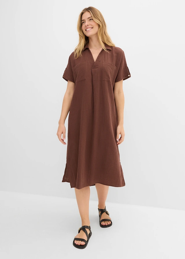 Kaftan jurk van zachte mousseline