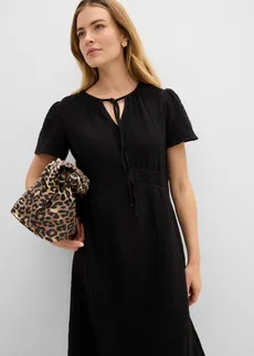 Robe-tunique en gaze de coton • noir • Boutique bonprix