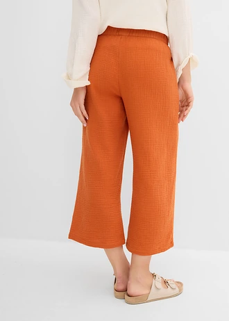 Pantaloni marlene din muselină din bumbac • roşu-teracotă • magazin bonprix