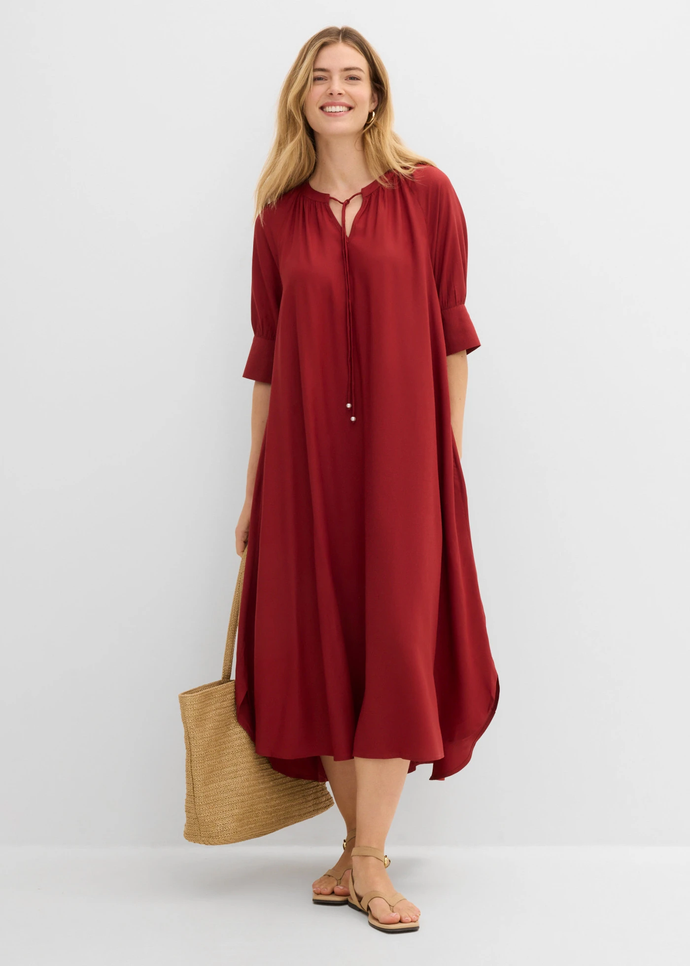 Tuniekjurk van soepele viscose • woestijnrood • product-page.page-title-suffix
