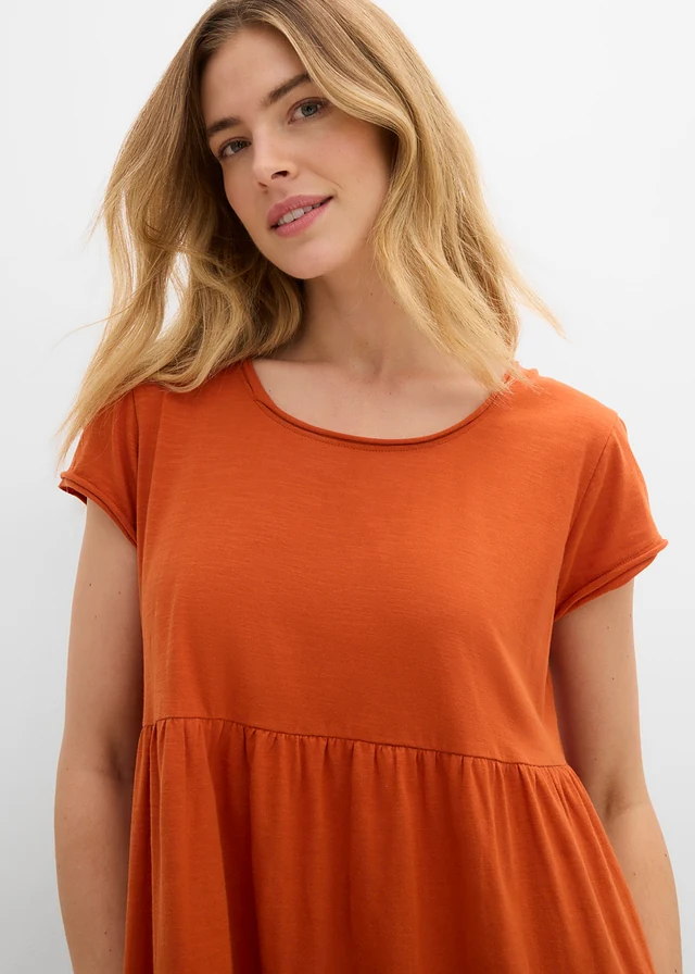 Midi jurk van puur biologisch katoen • terracotta • product-page.page-title-suffix