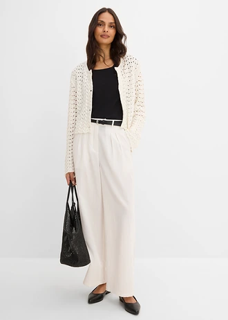 Ajour gebreide bolero, Kleur: wolwit