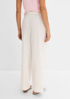 Pantalon avec bouton décoratif • écru • Boutique bonprix