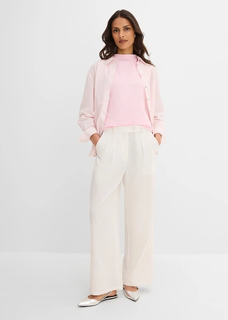 Pantalon avec bouton décoratif, Couleur: écru