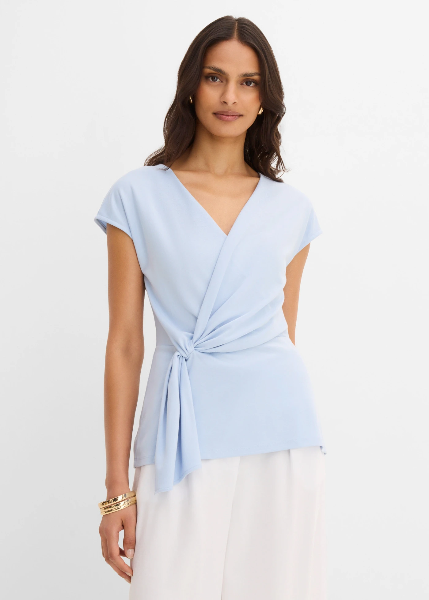 Top din material Punto di Roma • albastru pudrat • magazin bonprix