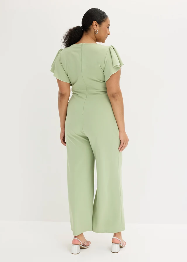 Combinaison en crêpe texturé, Couleur: vert pâle