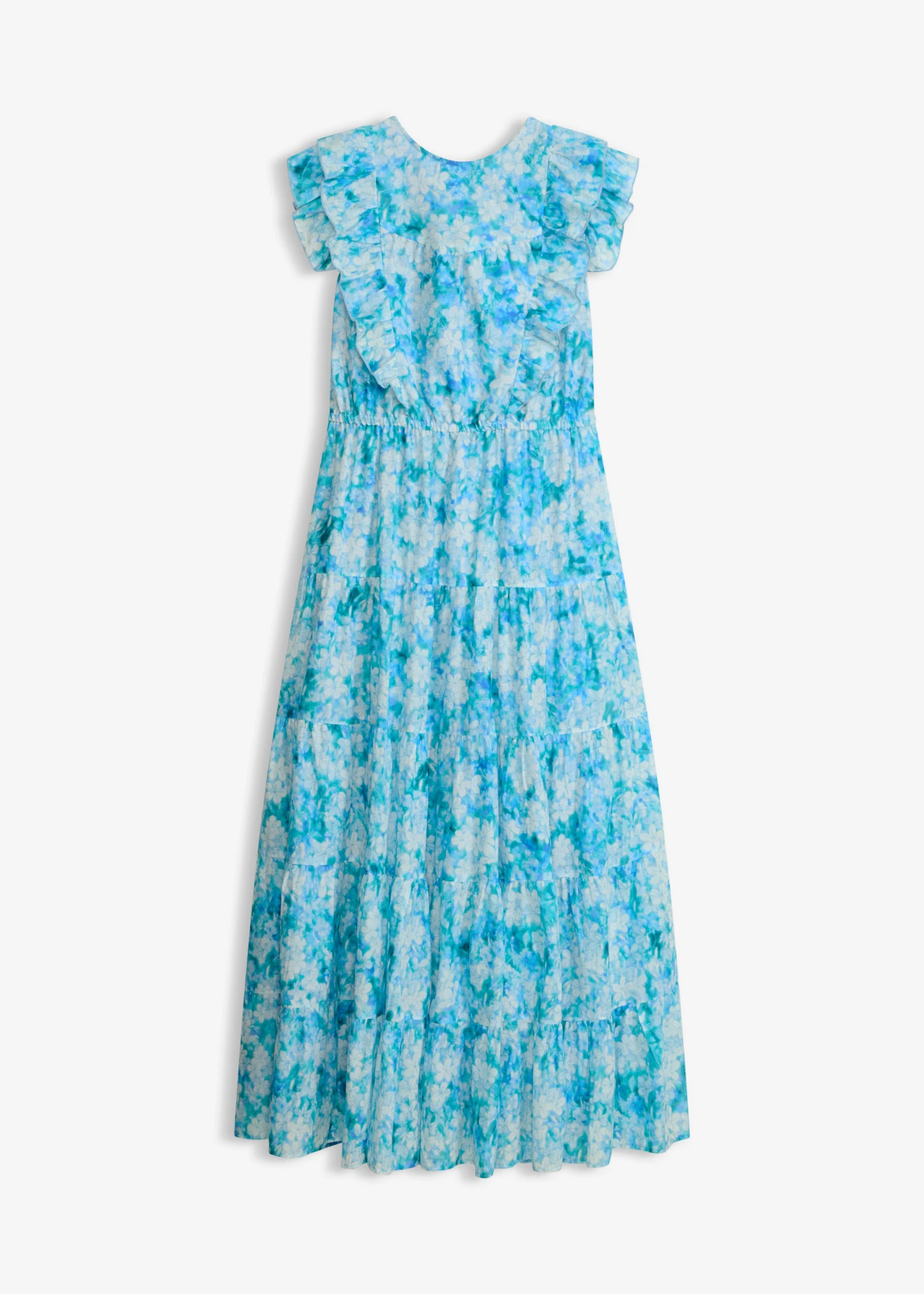 Robe longue 100% coton • bleu poudré floral • Boutique bonprix