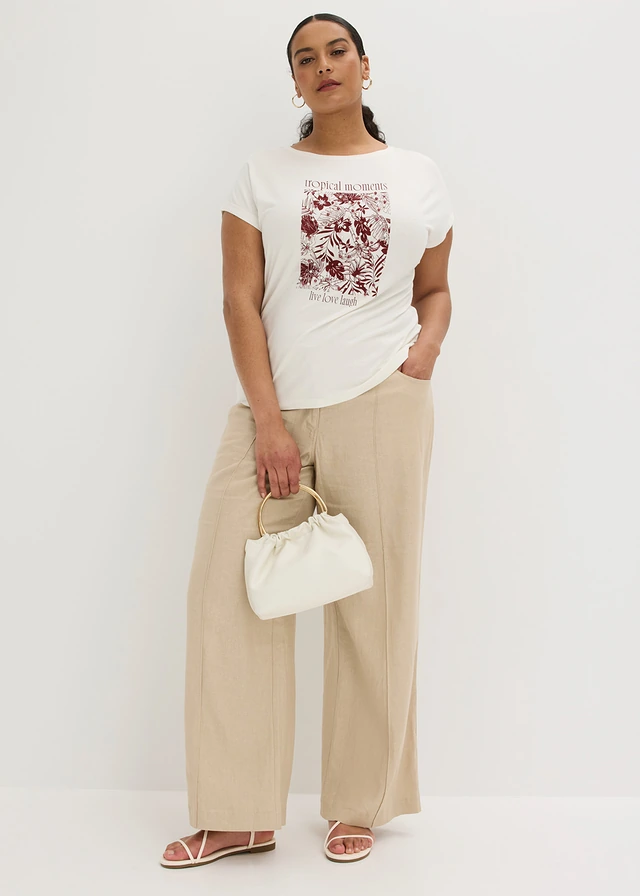 T-shirt en jersey viscose, Couleur: écru