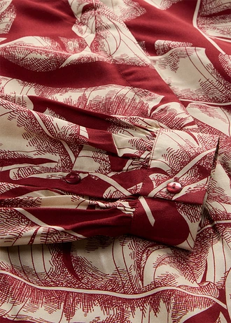 Kaftan jurk van soepele viscose • woestijnrood/lichtsand gedessineerd • bonprix online shop