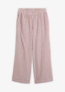 Pantalon palazzo en seersucker, longueur 7/8 • rouge érable-écru rayé • Boutique bonprix
