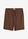 Bermuda en gaze de coton avec taille élastiquée, Couleur: marron