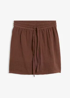 Jupe-short en gaze de coton • marron • Boutique bonprix