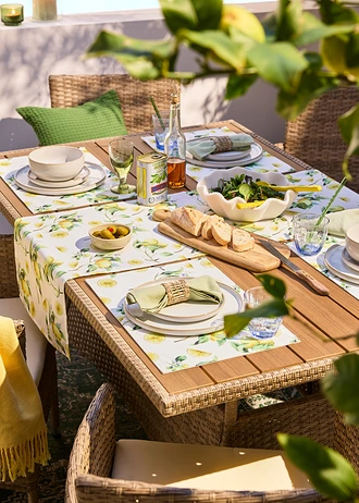 Placemats met citroenprint (set van 4) • wit-geel • bonprix online shop