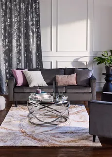 Zatemňovací závěs s lesklým vzorem (1 ks) • šedo-stříbrná • bonprix obchod