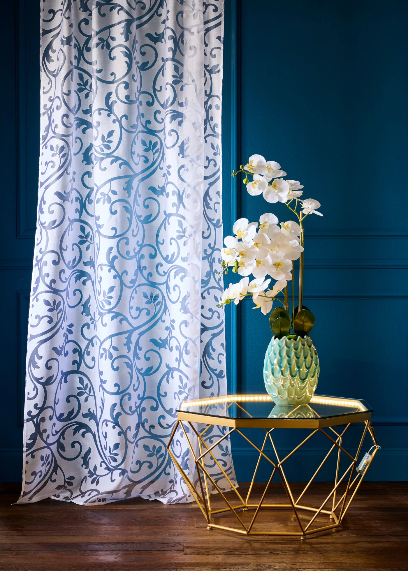 Vypalovaná záclona s úponky (1 ks) • bílá • bonprix obchod