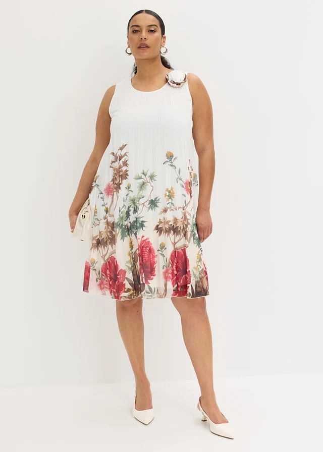 Mini jurk, Kleur: wit gebloemd