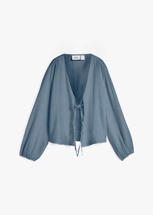 Bolero van mousseline, Kleur: rookblauw