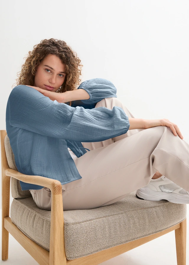 Boléro en gaze de coton • bleu fumé • product-page.page-title-suffix