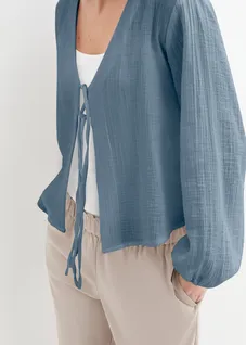 Bolero van mousseline • rookblauw • bonprix online shop