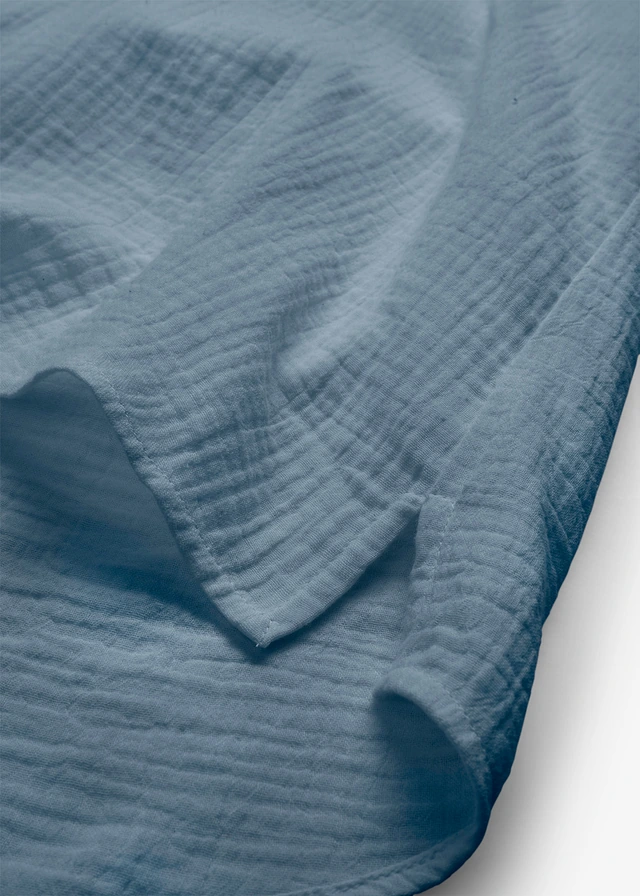Blouse met korte mouwen van luchtige mousseline • rookblauw • product-page.page-title-suffix