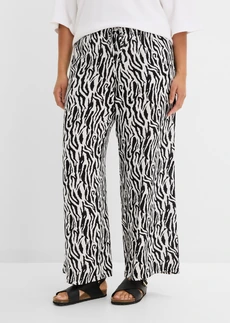 Instapbroek van soepele viscose, Kleur: zebraprint zwart-wit