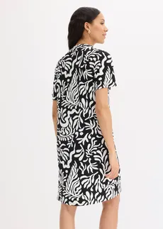 Robe-tunique douce en jersey viscose • noir imprimé • Boutique bonprix