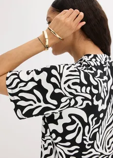 Robe-tunique douce en jersey viscose • noir imprimé • Boutique bonprix