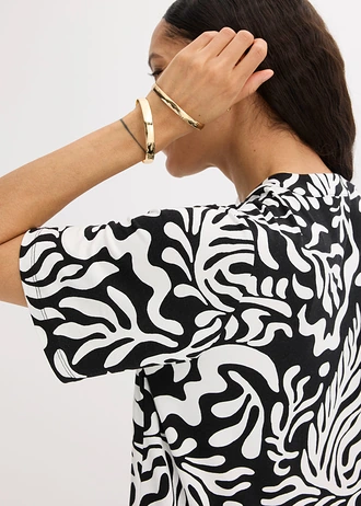 Tuniekjurk van een zachte viscose-mix • zwart gedessineerd • bonprix online shop