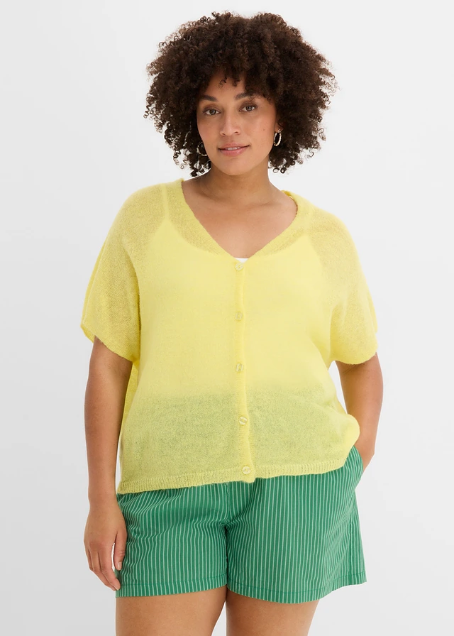 Oversized vest met korte mouwen, Kleur: lichtlimoen