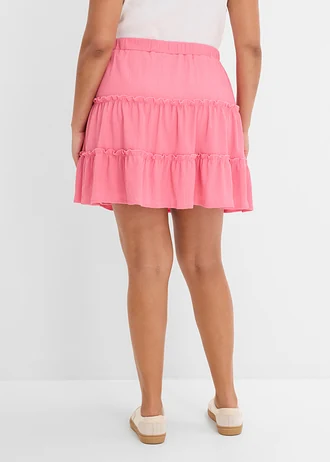 Mini-jupe 100% coton, Couleur: rose vif
