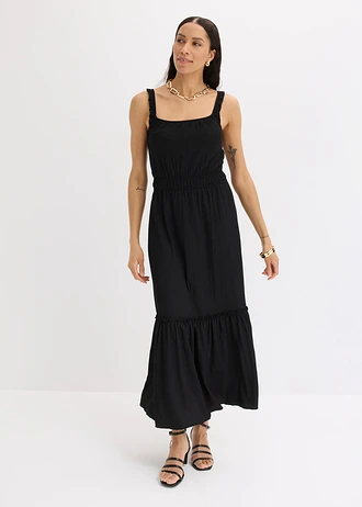 Maxi jurk van gestructureerde jersey • zwart • bonprix online shop