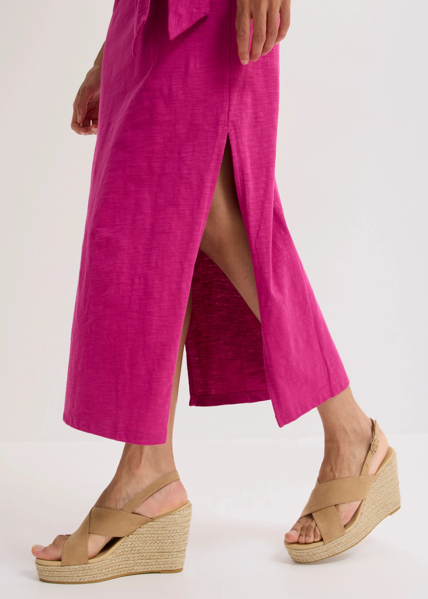 Robe longue à nouer sur le côté • rose/fuchsia • Boutique bonprix