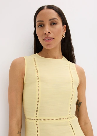 Rochie midi din material moale cu viscoză • galben deschis • magazin bonprix