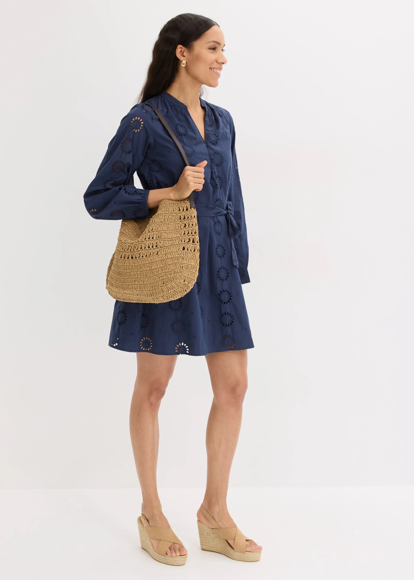 Blousejurk van biologisch katoen • donkerblauw • bonprix online shop