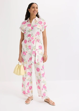 Salopetă din amestec fluid cu viscoză • roz deschis-roz-pinklady floral • magazin bonprix