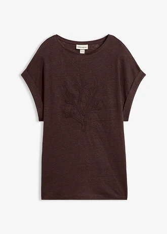 T-shirt 100% lin avec broderie