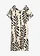 Robe caftan 100 % lin, Couleur: sable clair-marron foncé imprimé