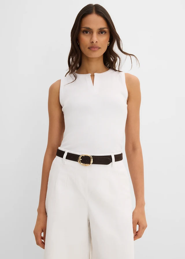 Top côtelé en coton extensible • blanc • product-page.page-title-suffix