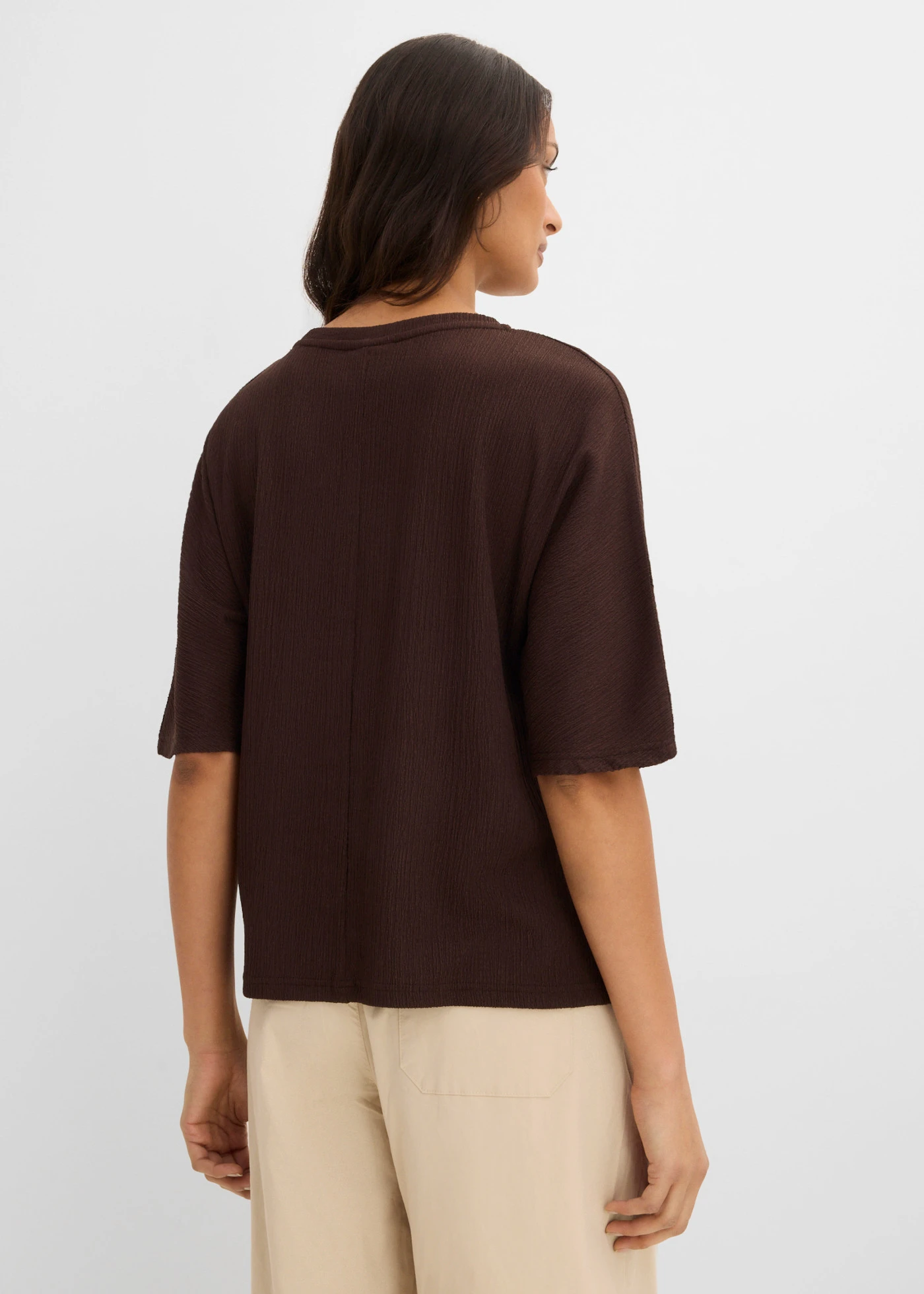 Shirt van gestructureerd materiaal • donkerbruin • product-page.page-title-suffix